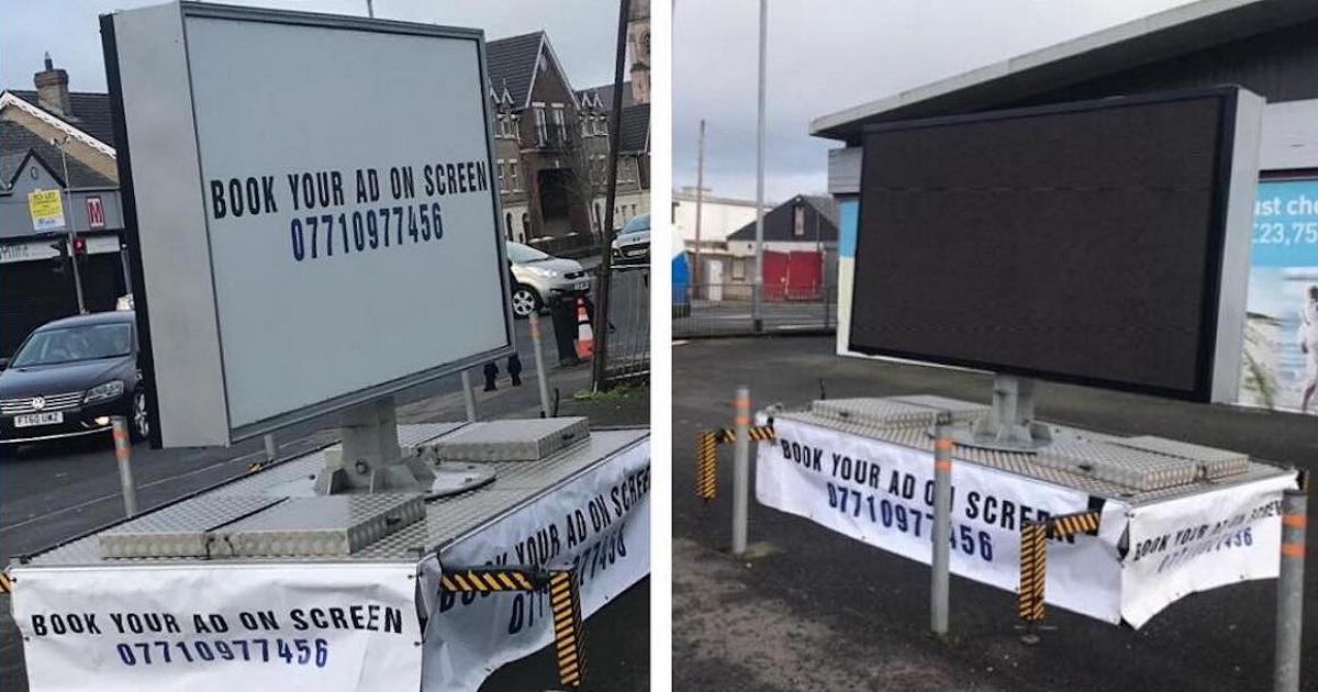 Cash reward offered after LED advertising screen stolen from Armagh business